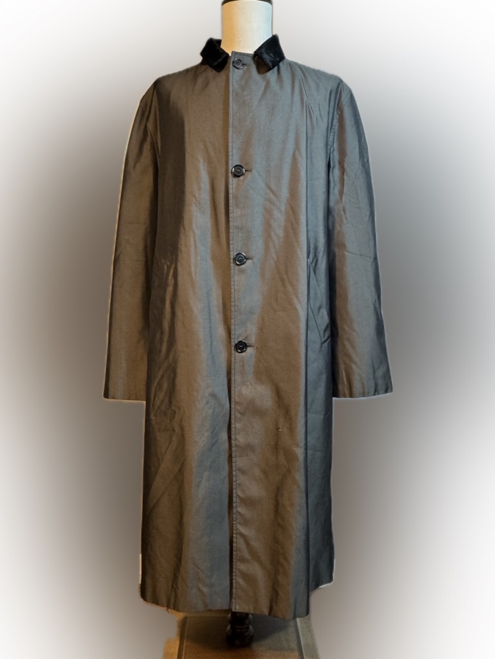 Salvatore Ferragamo GASETA Silk Raincoat w/ Fur Collar – Made in Italy Size XXL